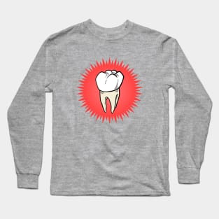 Molar freshly extracted on a red starburst Long Sleeve T-Shirt